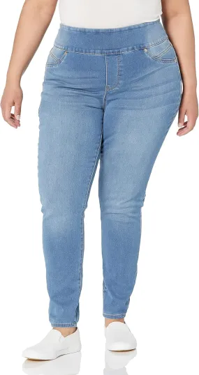 Seven7 Women's Plus Size Tummy Yoner Pull on Skinny Jean