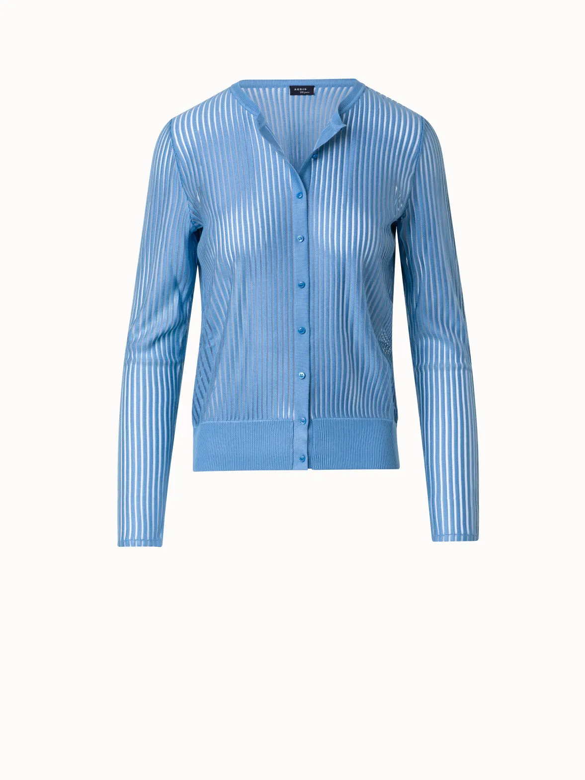 Silk Cotton Structured Stripe Knit Top