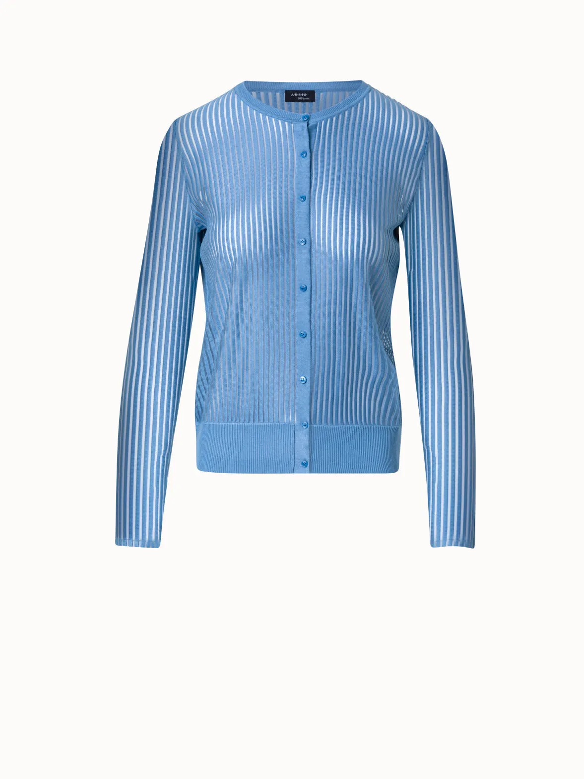 Silk Cotton Structured Stripe Knit Top