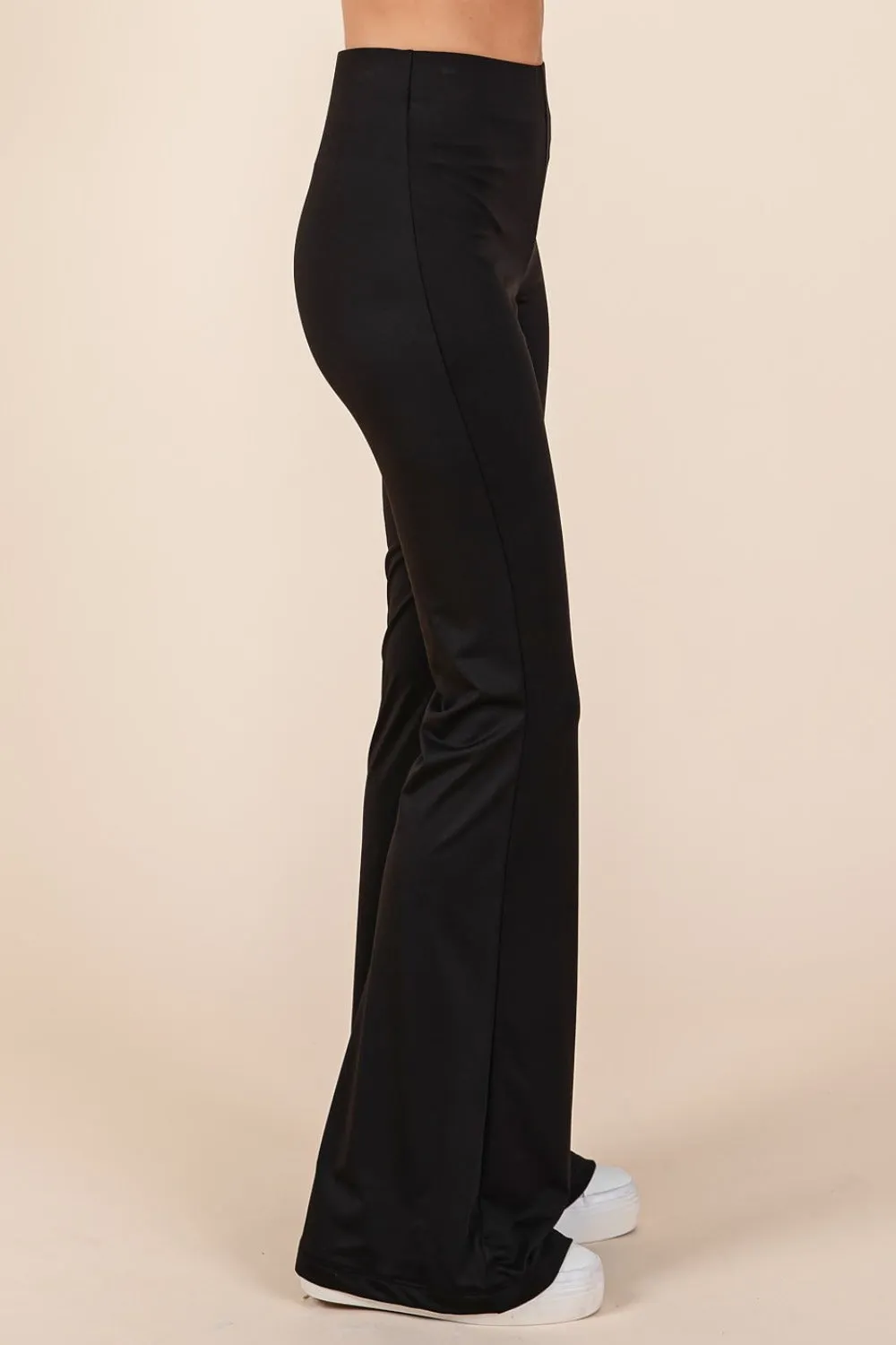 Stretchy Soft Elastic Waist Flare Pants