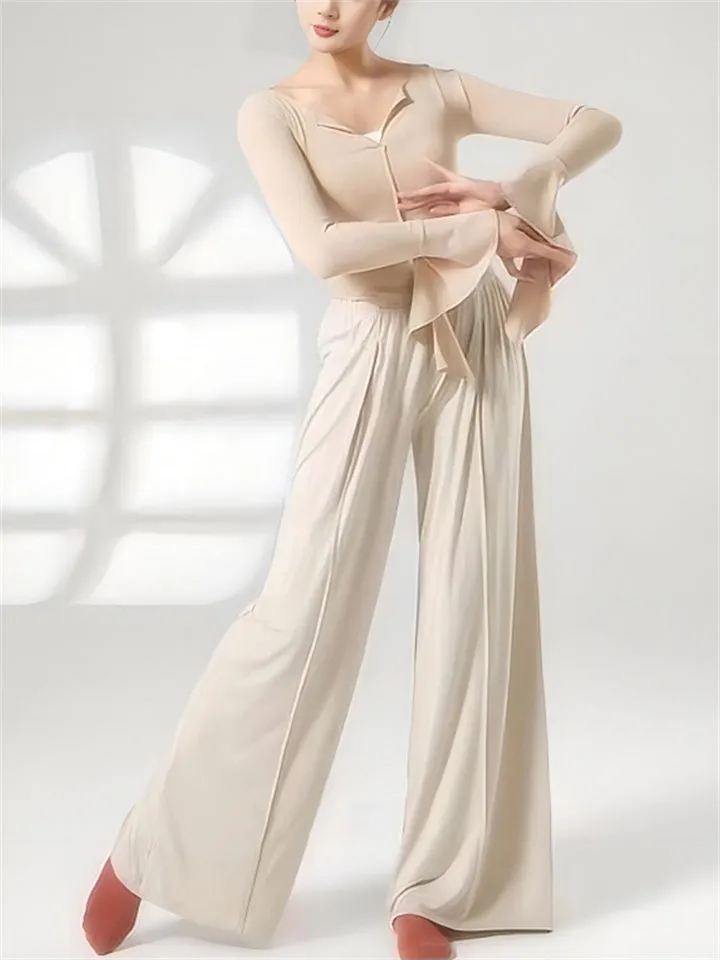 Stretchy Solid Color Dance Trainning Pants for Women