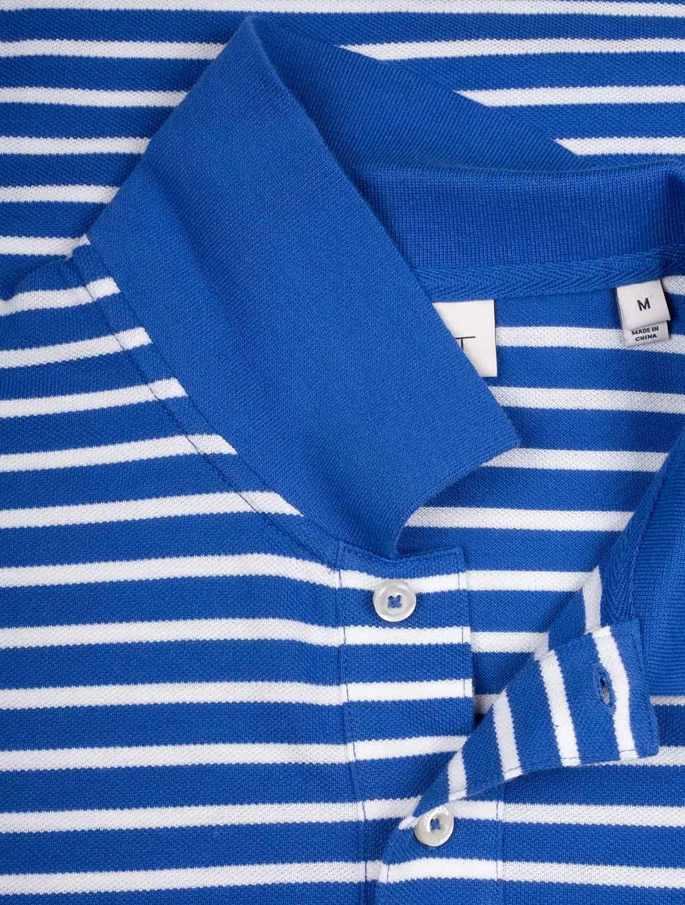 Striped Short Sleeve Pique Polo Rich Blue