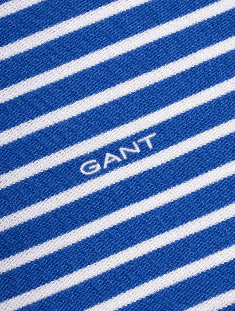 Striped Short Sleeve Pique Polo Rich Blue