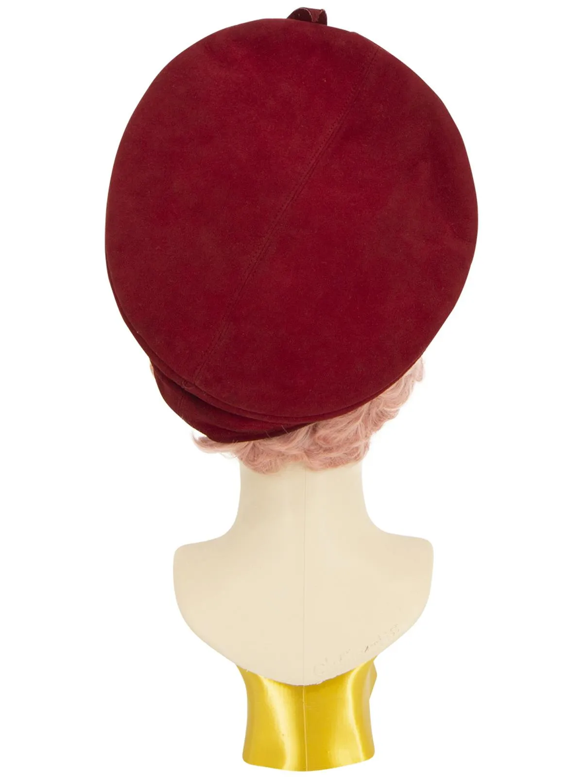 Suede Soft Profile Red Halo 1940s Hat