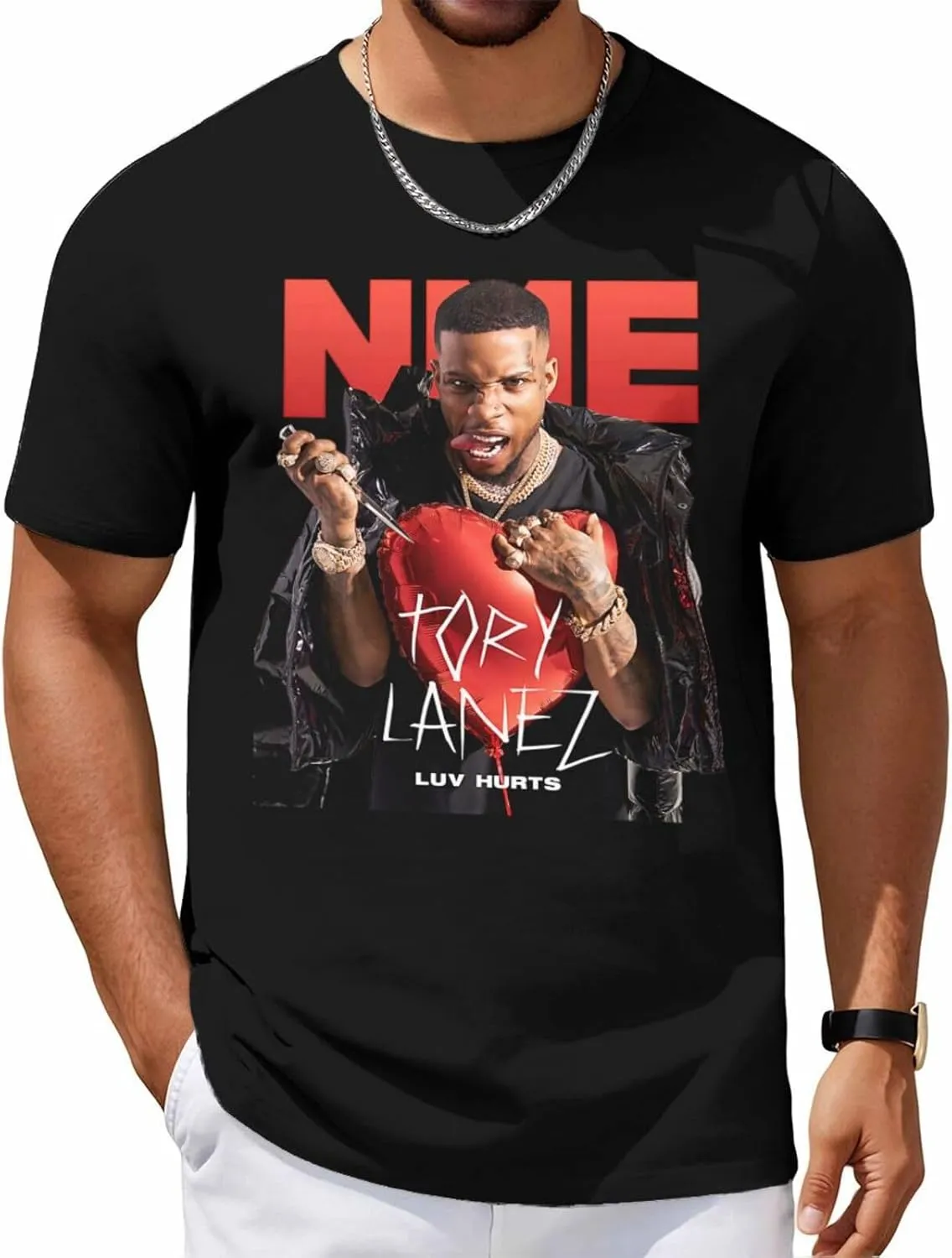 T Shirt Short Sleeve Men Classic Graphic Crewneck Cotton Vintage Tees
