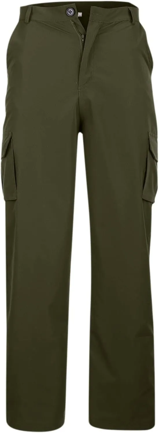 Thatrich Mens Cargo Pants Relaxed Fit Sweatpants for Jogging Straight Leg Trousers Solid Color Casual Cargo Pant Multi Pocket