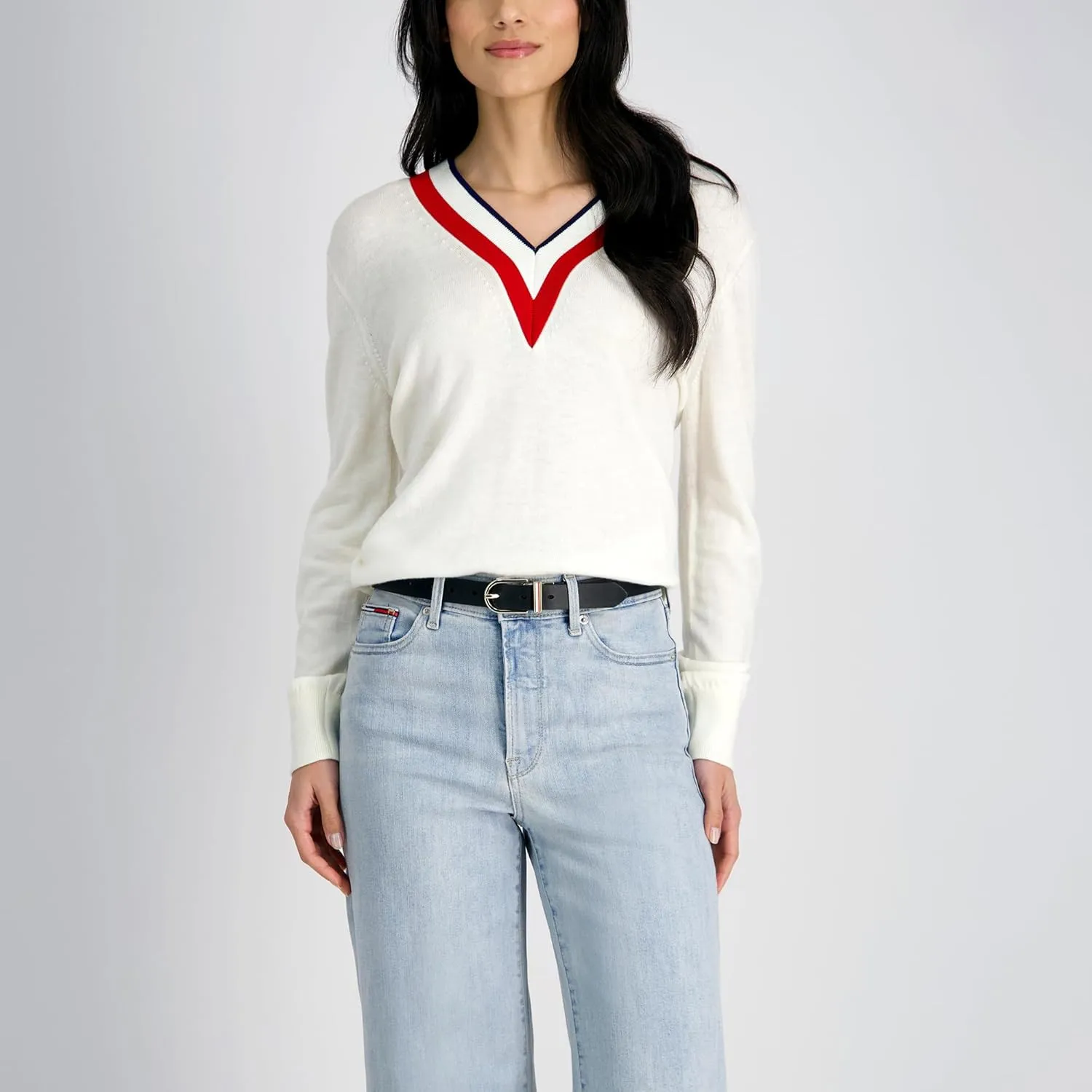 Tommy Hilfiger Women's Two-in-one Reversible Slim Width Casual Leather Belt for Jeans, Trousers and Dresses