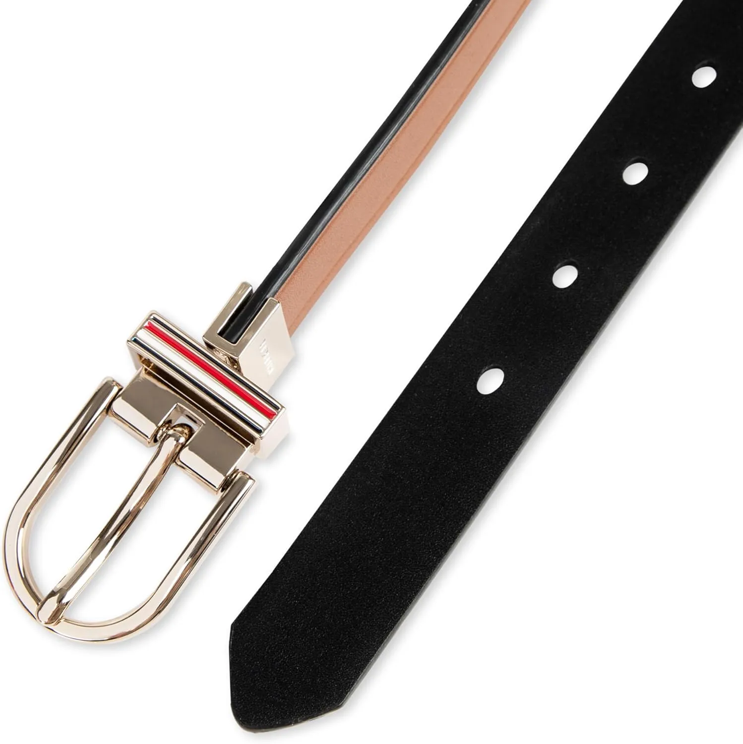 Tommy Hilfiger Women's Two-in-one Reversible Slim Width Casual Leather Belt for Jeans, Trousers and Dresses