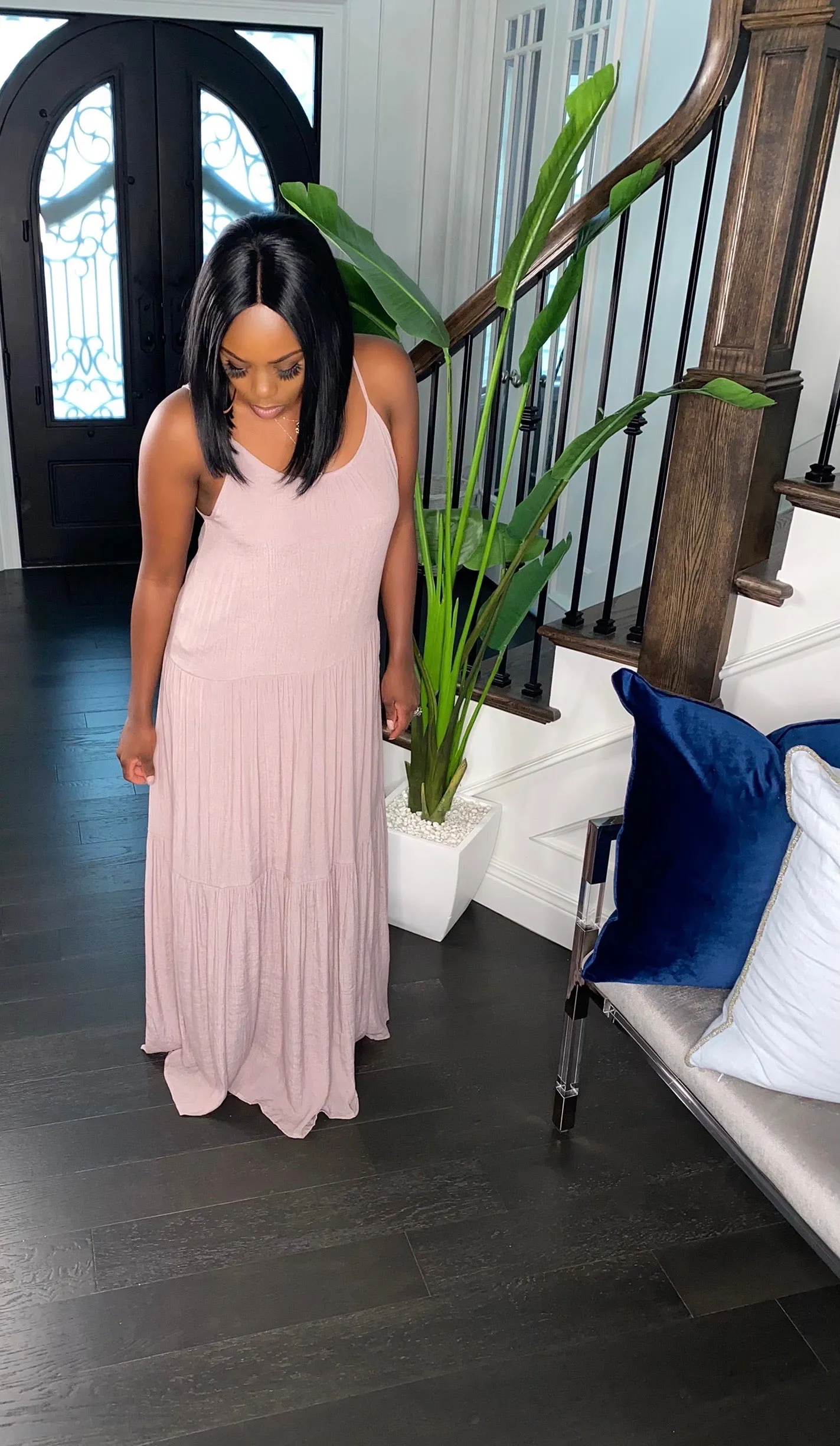 Vacay Babe Maxi Dress (Light Rose)