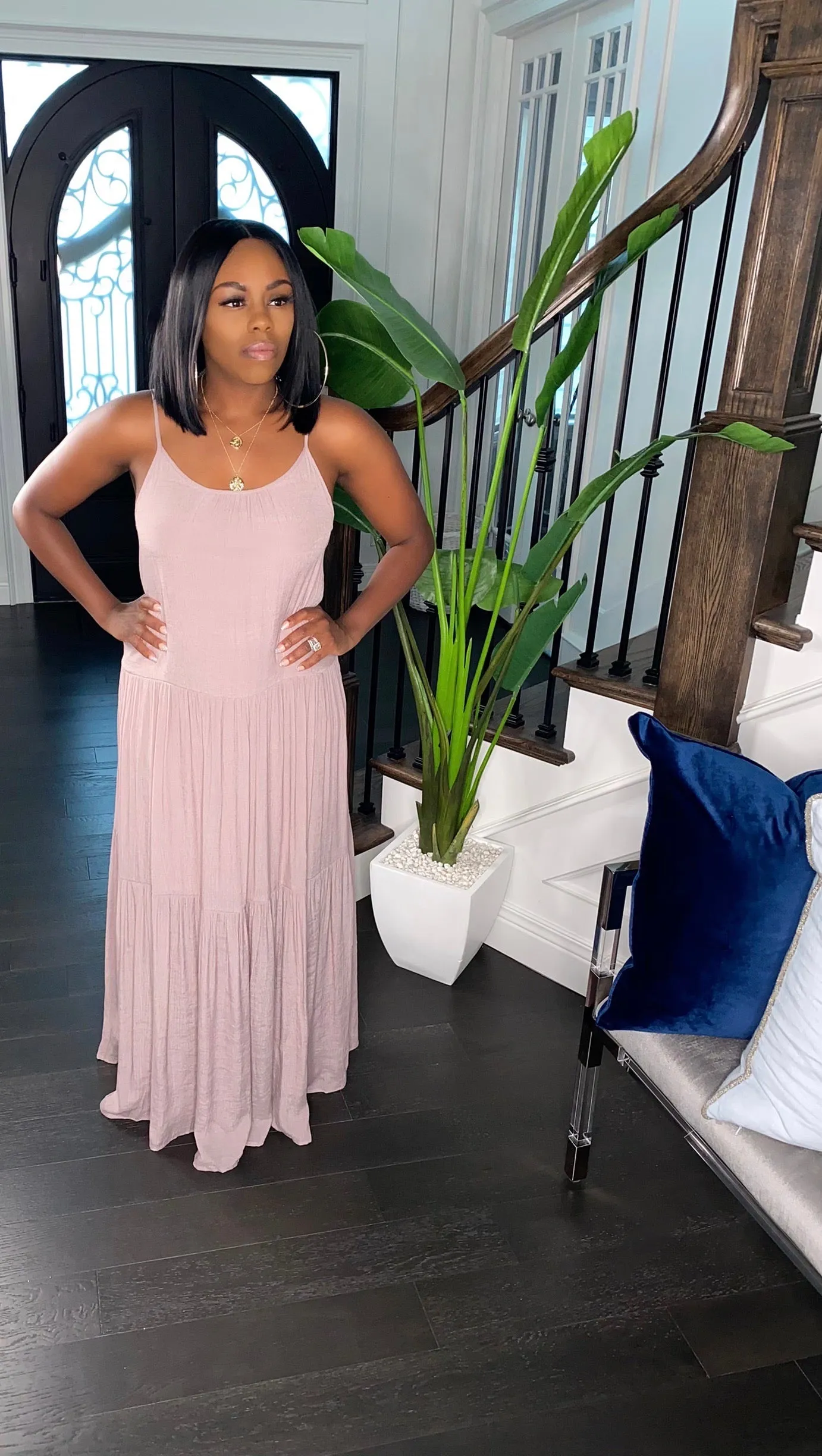 Vacay Babe Maxi Dress (Light Rose)
