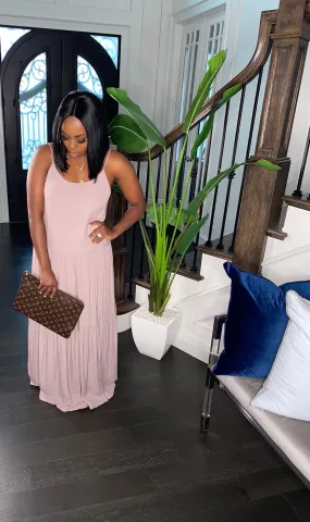 Vacay Babe Maxi Dress (Light Rose)