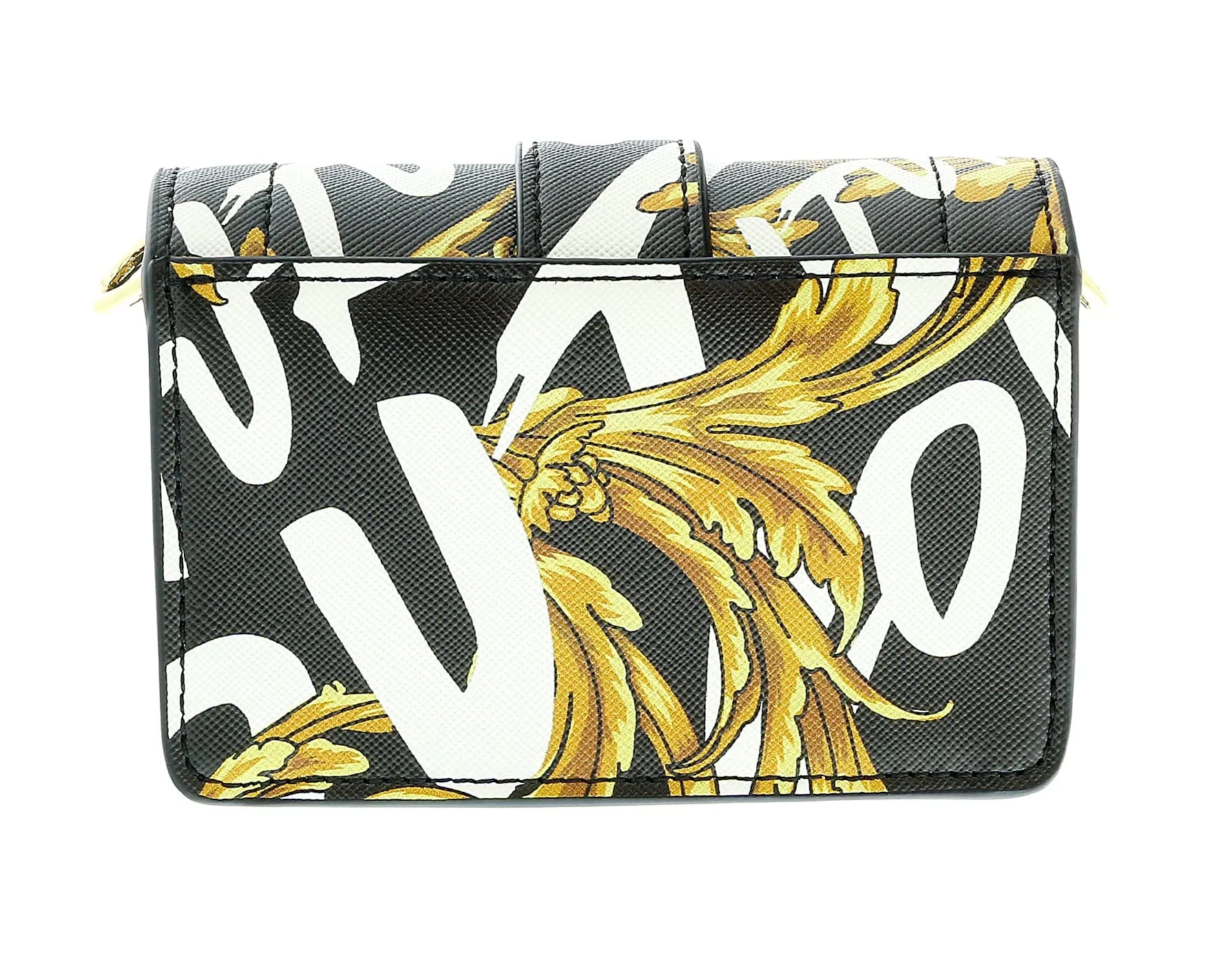 Versace Jeans Couture Black/Gold Brush Signature Micro Crossbody Bag