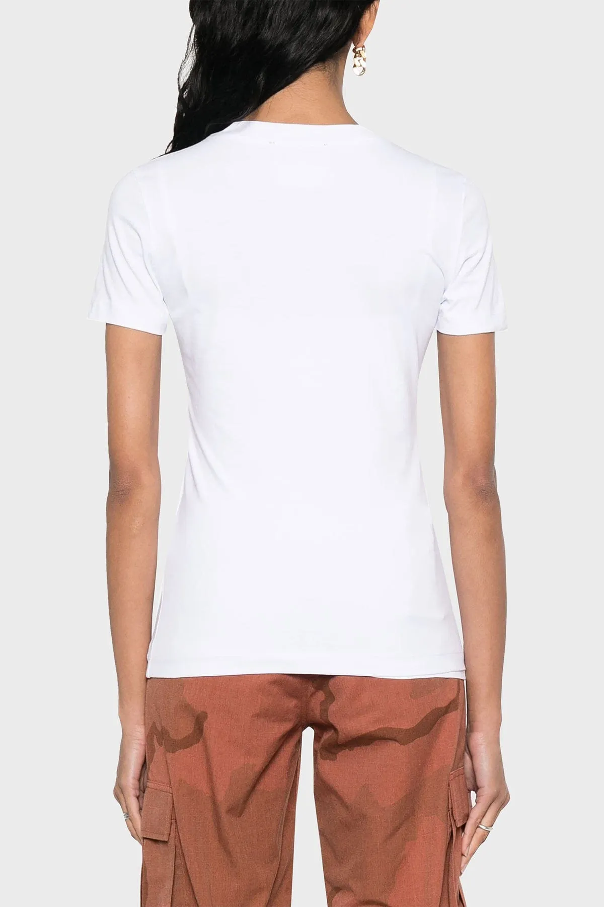 Versace Jeans Couture White Logo Patch T-Shirt – Sleek Minimalist Style-
