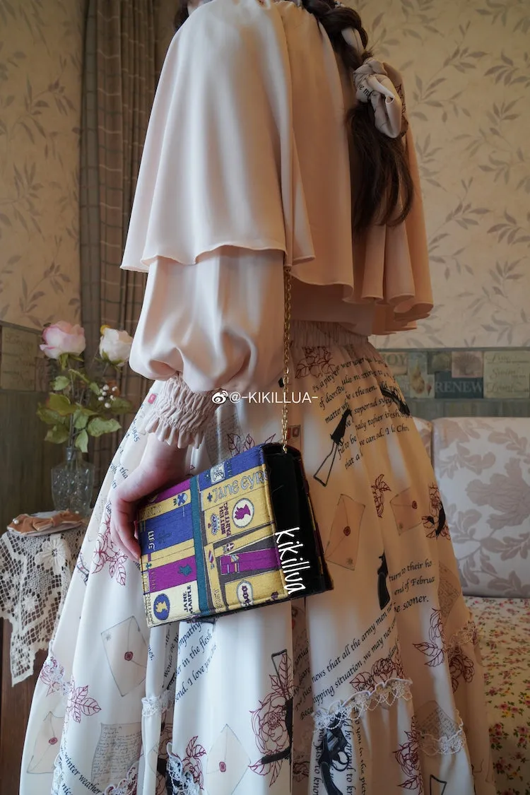 VTGDOLL~World War II love letter~Elegant Lolita Shirt and Lolita Painted SK