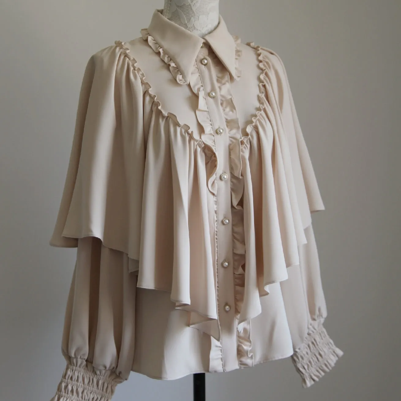 VTGDOLL~World War II love letter~Elegant Lolita Shirt and Lolita Painted SK
