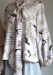 VTGDOLL~World War II love letter~Elegant Lolita Shirt and Lolita Painted SK