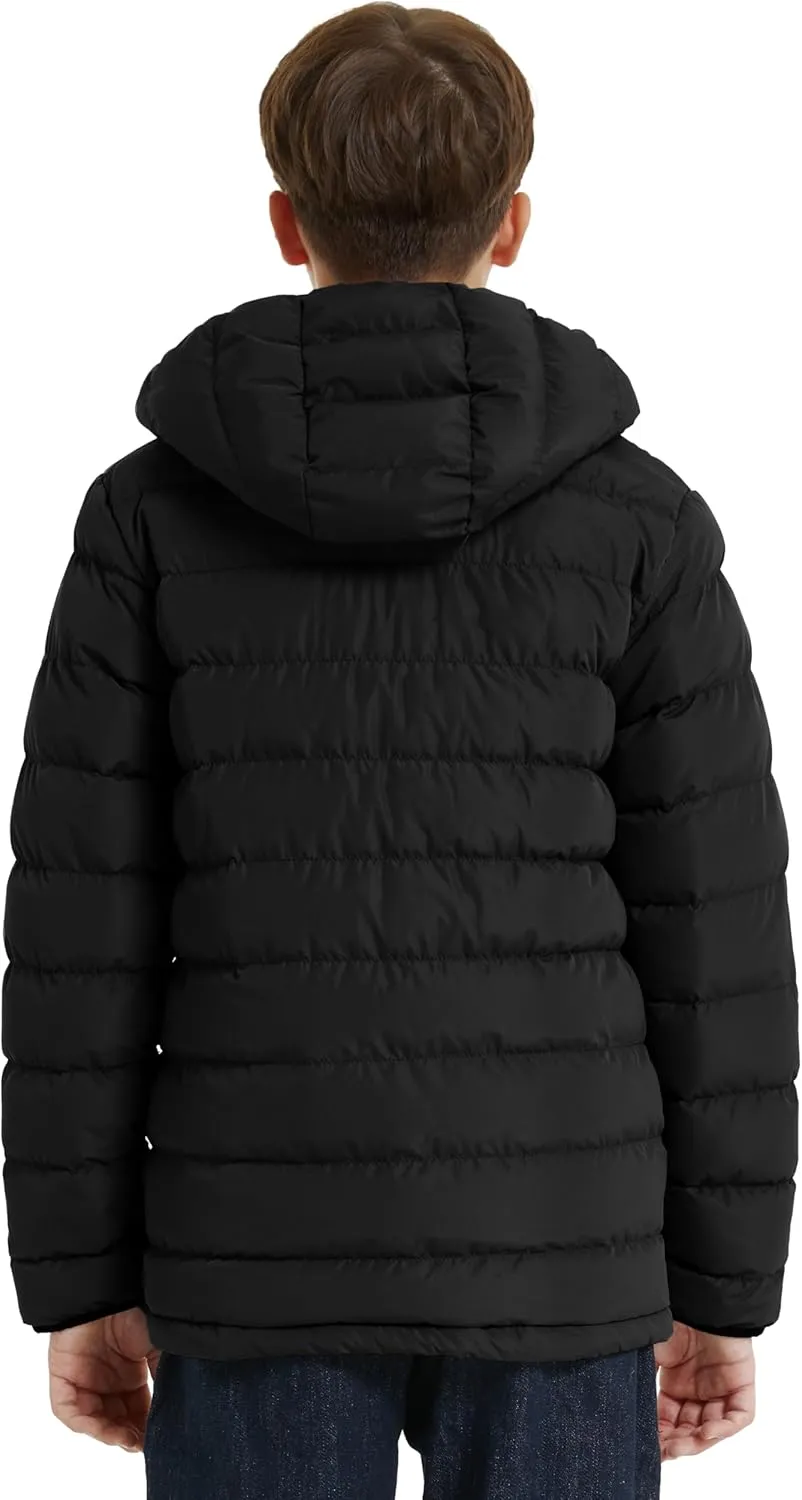 wantdo Boy's Light Puffer Jacket Packable Winter Jacket Windproof Hooded