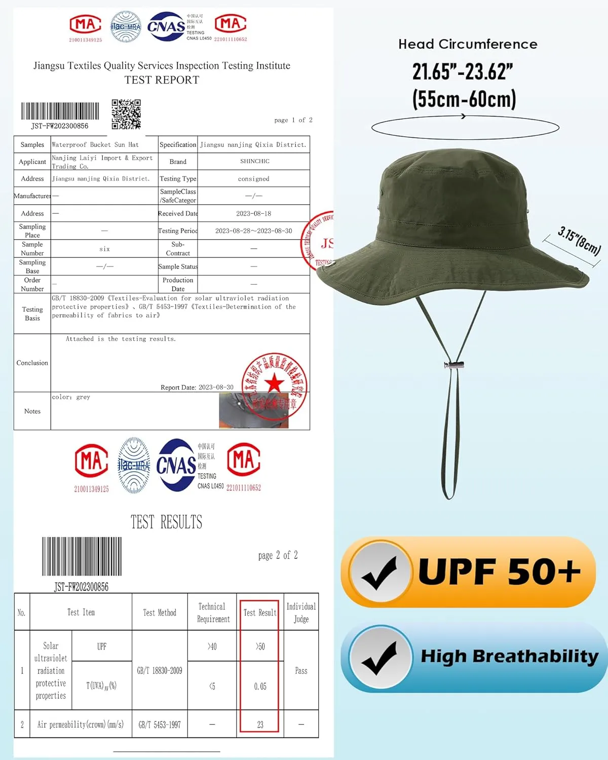 Waterproof Bucket Rain Hat for Women Wide Brim Summer UPF50  Cowboy Sun Hat Men Foldable Soft Floppy Beach Hat