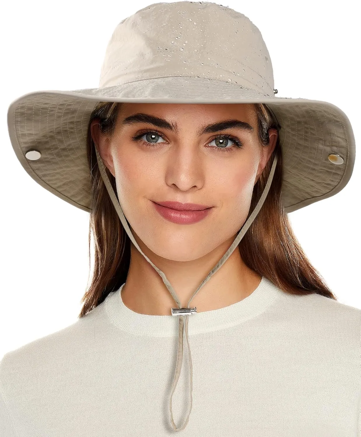 Waterproof Bucket Rain Hat for Women Wide Brim Summer UPF50  Cowboy Sun Hat Men Foldable Soft Floppy Beach Hat