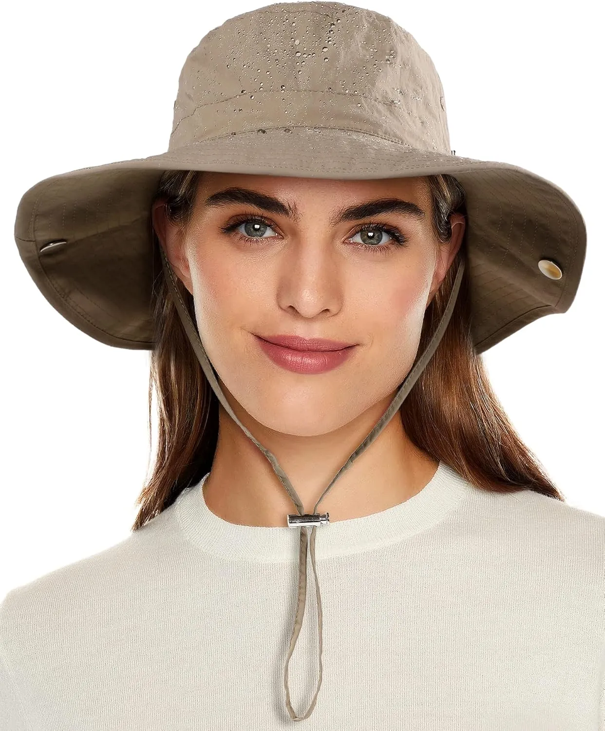 Waterproof Bucket Rain Hat for Women Wide Brim Summer UPF50  Cowboy Sun Hat Men Foldable Soft Floppy Beach Hat