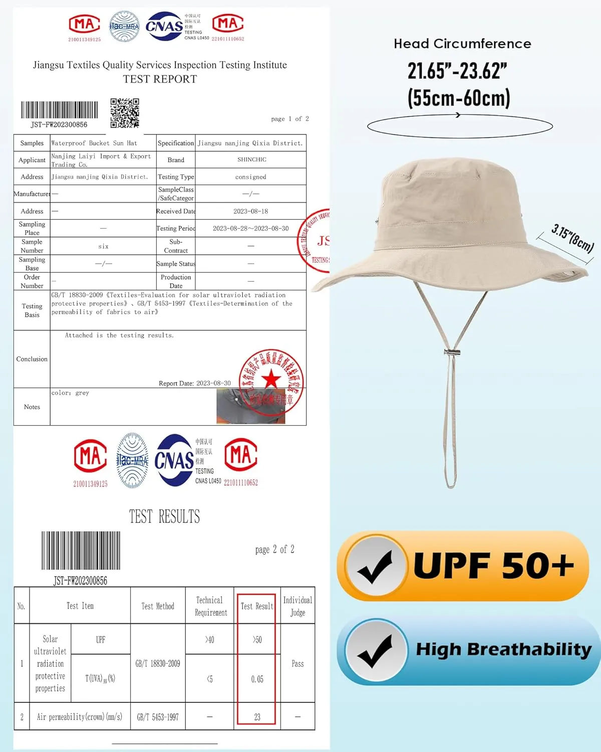 Waterproof Bucket Rain Hat for Women Wide Brim Summer UPF50  Cowboy Sun Hat Men Foldable Soft Floppy Beach Hat