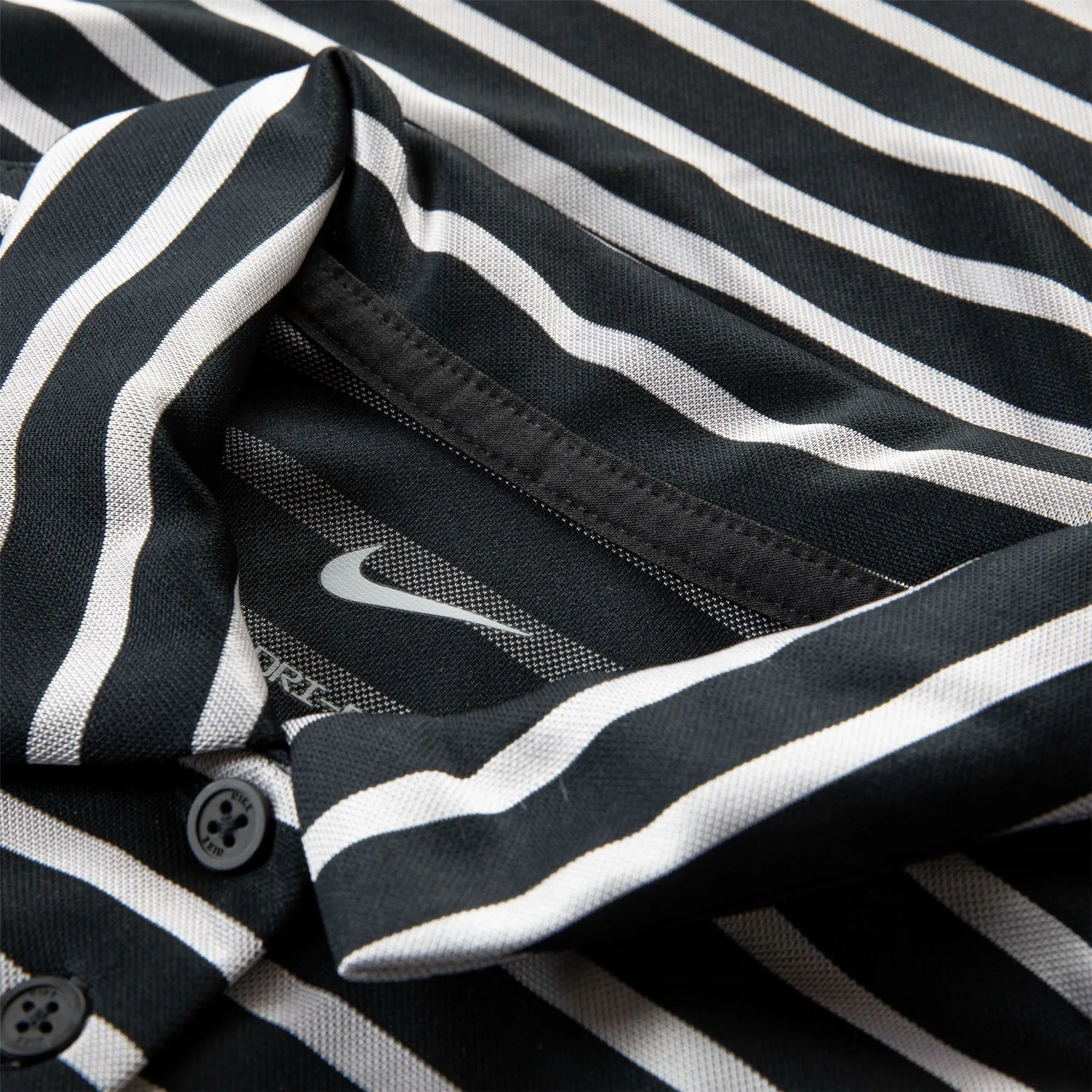 Womens DRI FIT Victory Stripe Polo Black/White - AW23