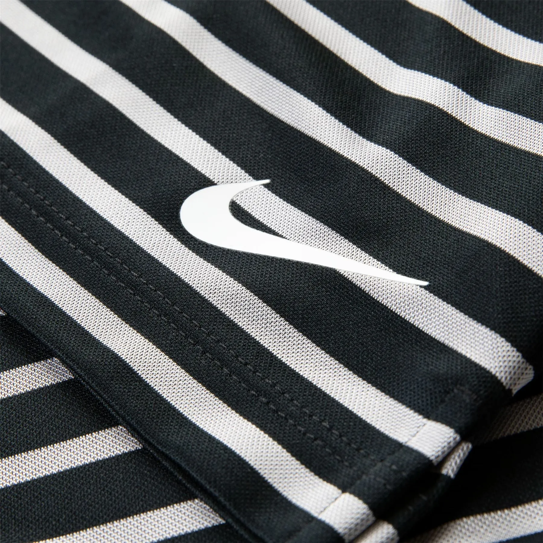 Womens DRI FIT Victory Stripe Polo Black/White - AW23