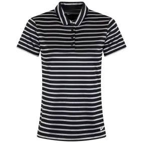Womens DRI FIT Victory Stripe Polo Black/White - AW23