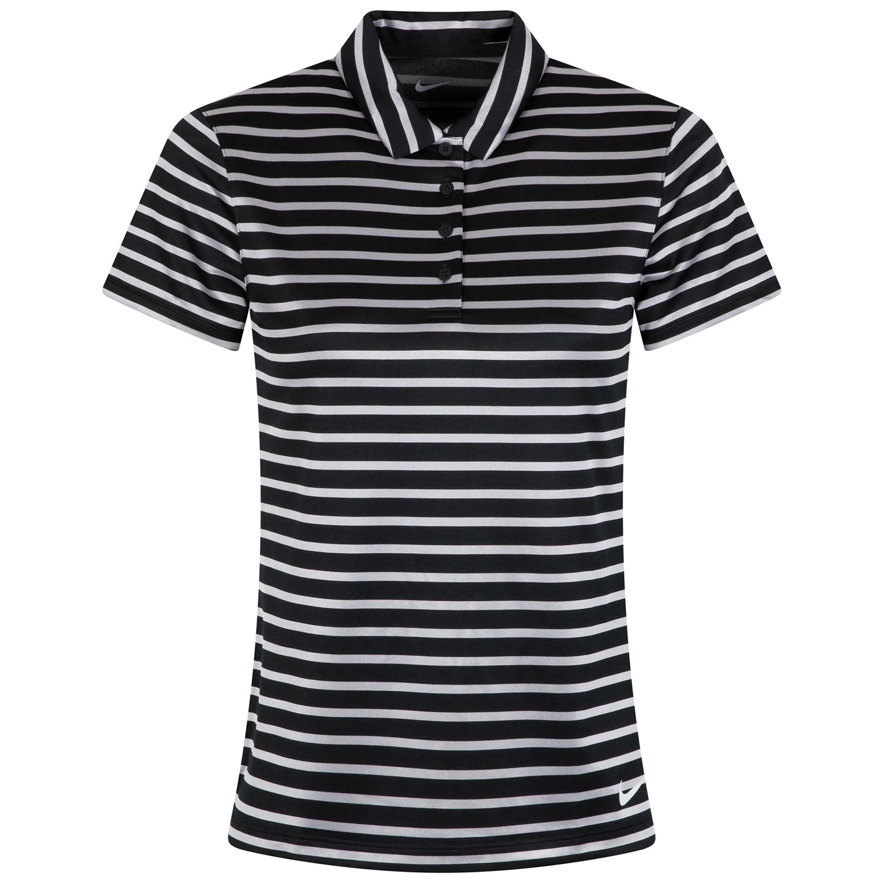 Womens DRI FIT Victory Stripe Polo Black/White - AW23