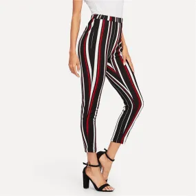 Women's Stretchy Striped Skinny Pants