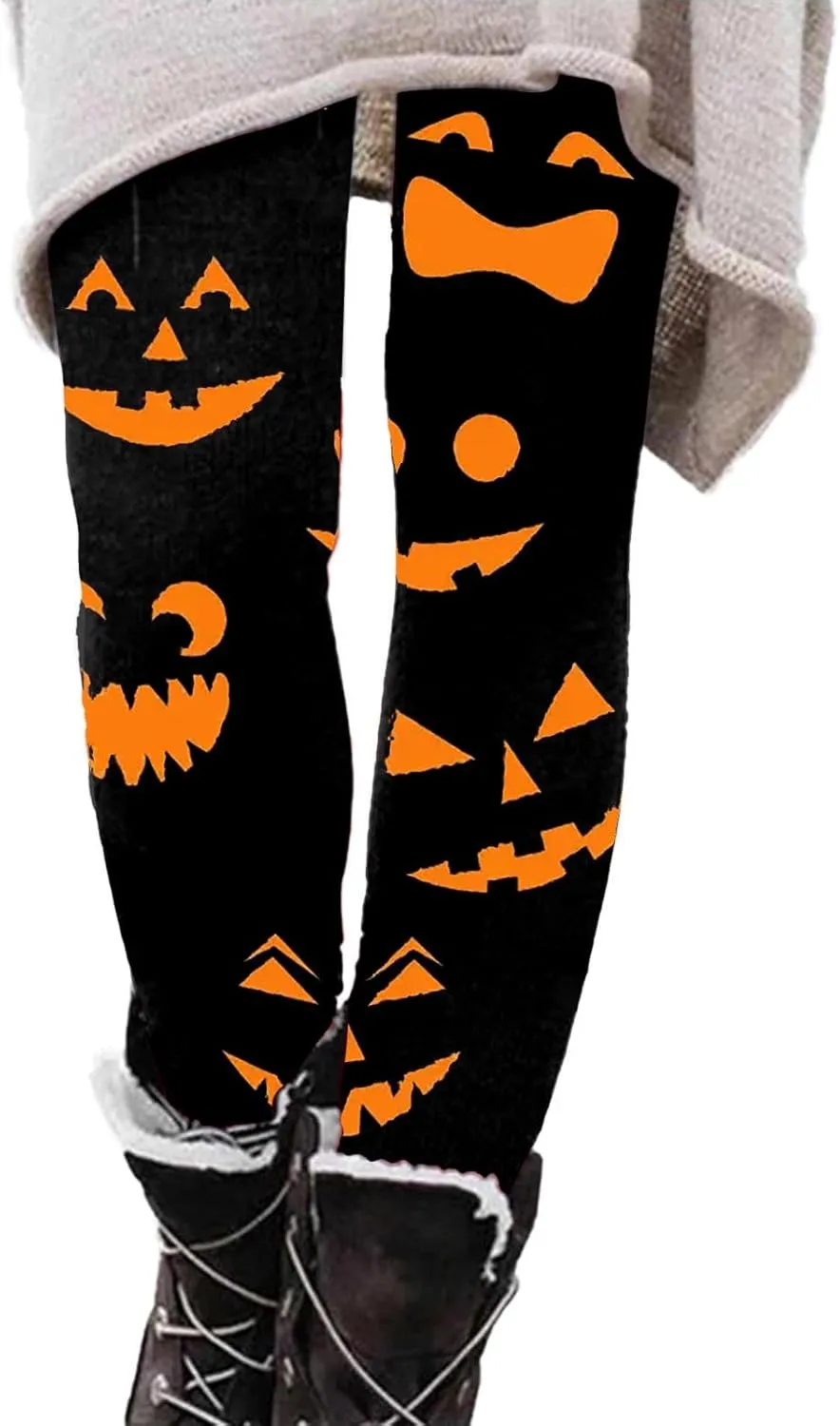 Workout Womens Leggings Halloween Graphic Yoga Pants High Waisted Stretchy Tights Skinny Running Trousers